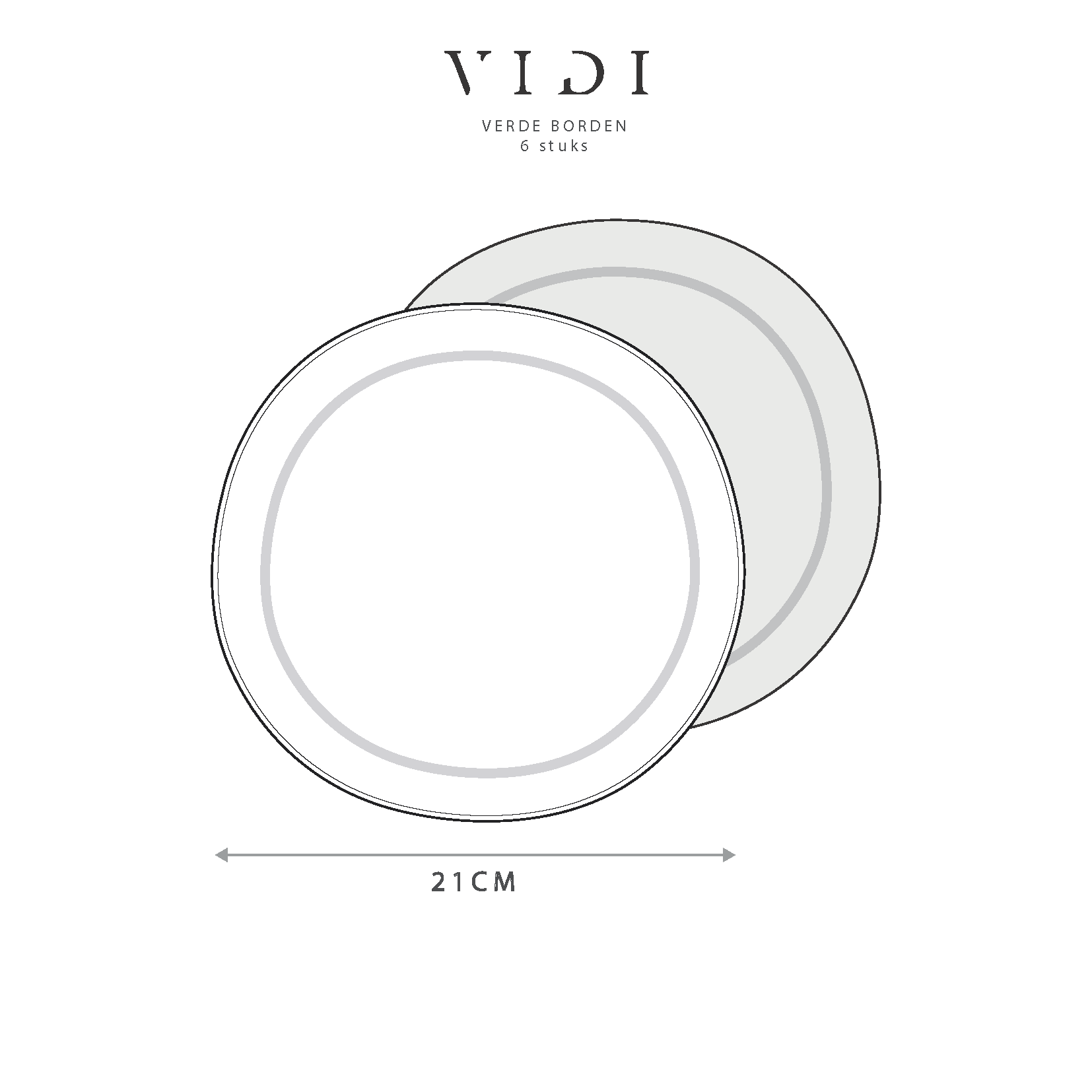 VIDI Verde - Ontbijtborden Set 6 Stuks Ø21 cm - Saliegroen Keramiek - Image 12