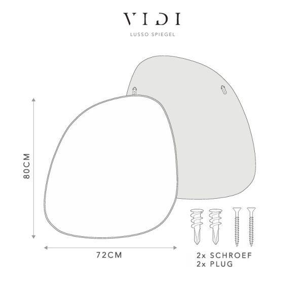 VIDI Riflesso di Lusso – Moderne Minimalistische Wandspiegel – 80 X 72 CM - Afbeelding 12