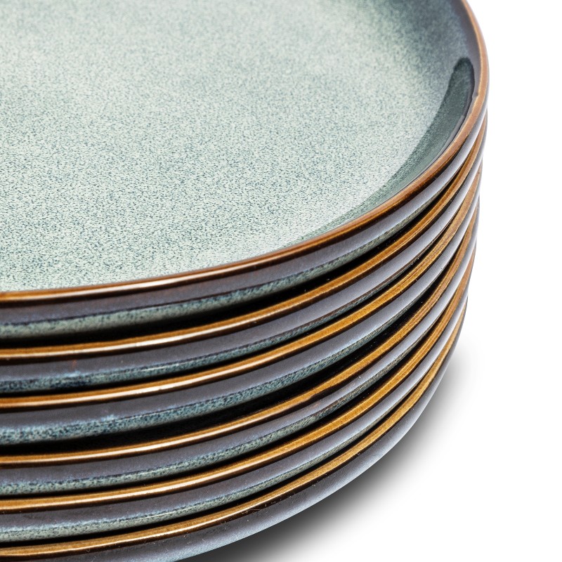 VIDI Verde - Ontbijtborden Set 6 Stuks Ø21 cm - Saliegroen Keramiek - Image 8