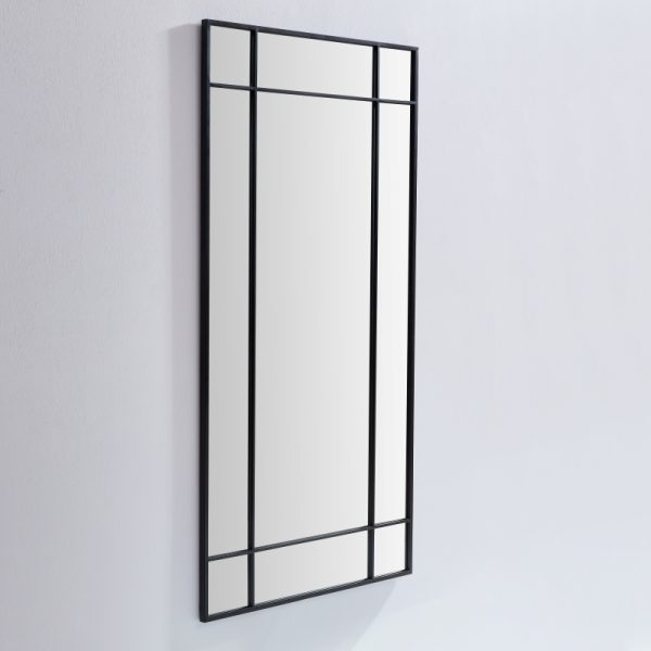 VIDI Elyse – Grote Spiegel met Zwart Raster – 90 x 180 cm – Staal - Afbeelding 2