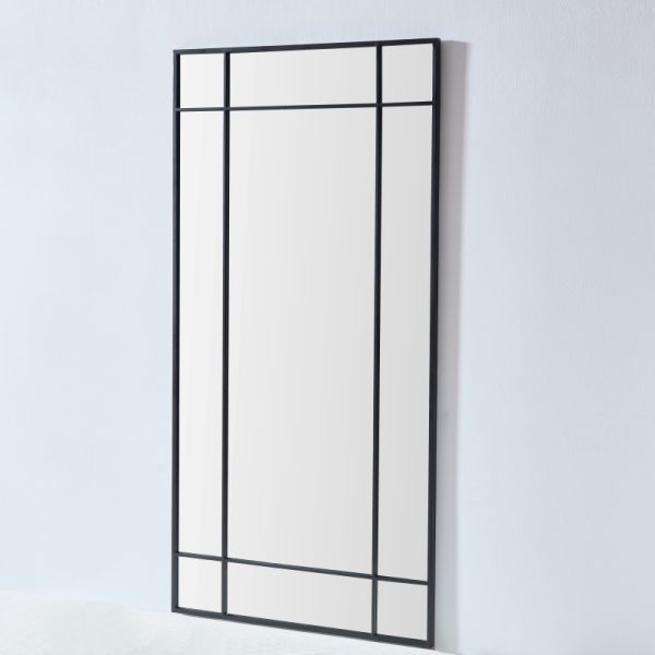 VIDI Elyse – Grote Spiegel met Zwart Raster – 90 x 180 cm – Staal - Afbeelding 4