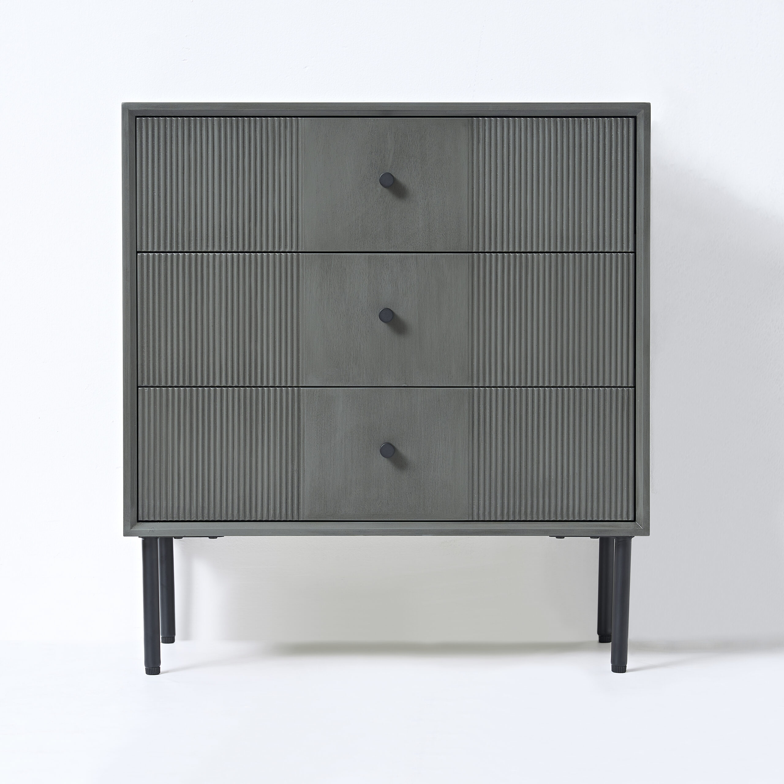 VIDI Gravur - Ladekastje met 3 laden - Bijzettafel - 61 x 33 x 66 cm - Grijs