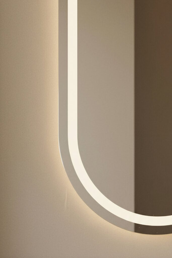 VIDI HAKON – Ovale LED Badkamerspiegel 140×45 cm – Anti-Condens & 3 Lichtkleuren