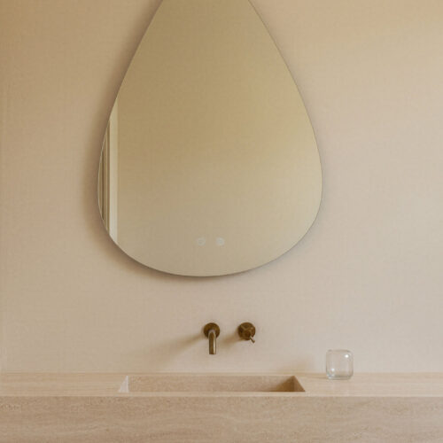 VIDI MELIN - Druppelvormige LED Badkamerspiegel 80×60 - Anti-Condens & 3 Lichtkleuren