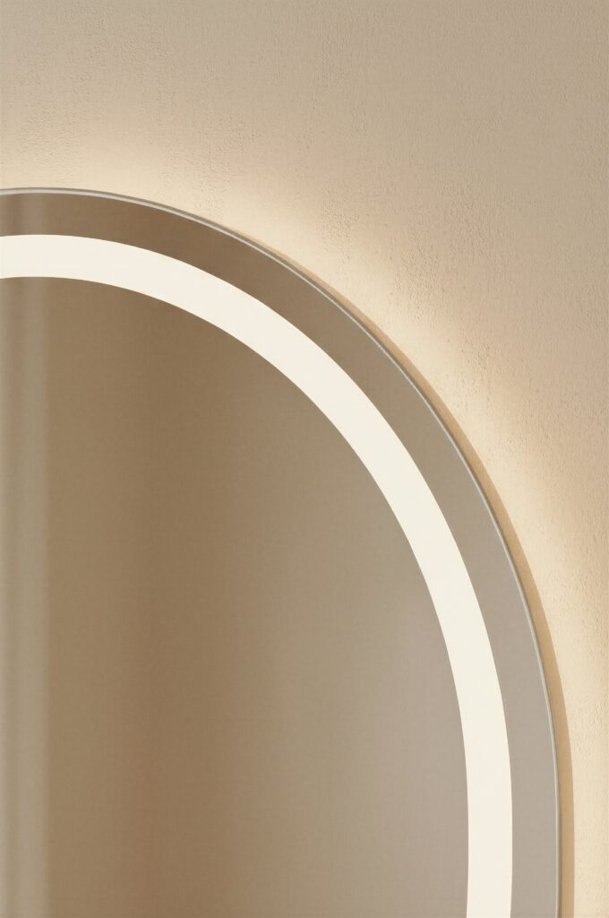 VIDI YLVEN – Ovale LED Badkamerspiegel 80×60 – Anti-Condens & 3 Lichtkleuren